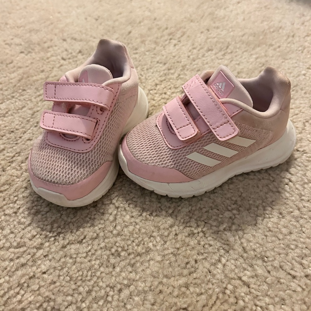Adidas Kids Light Pink Velcro Sneakers